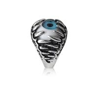 Alasum 2pcs Men’s Gothic Evil Devil Skull Eyeball Rings Copper with Smooth Inner Surface and Polished Edge
