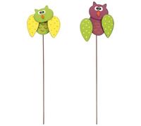 Alasum 2pcs Metal Owl Garden Stakes Decorative Garden Planter Ornaments in Assorted Colours for Outdoor Courtyard Decoration and Use