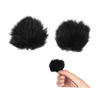 Alasum 2pcs Microphone Windshield Covers Furry Windscreen Mic Filter for Noise Reduction Easy Installation for Interviews and Recordings Compatible Wireless Lavalier and Desktop Mics