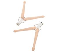 Alasum 2pcs Mini Wood Drumstick Keychain Key Holders Percussion Mini Drum Sticks Keychain Accessories for Musicians Rhythm Practice