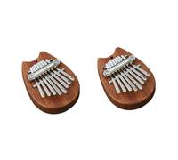 Alasum 2pcs Mini Wooden Kalimba Keys Thumb Piano Musical Instrument for Beginner Music Learning for Home Practice and Travel