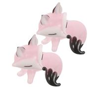 Alasum 2pcs Miniature Glass Fox Figurines with Rounded Edges and Smooth Craftsmanship, Cartoon Style Compact Glass Fox Collectibles for Bookshelf or Windowsill Display