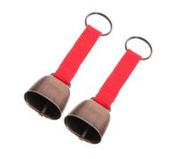 Alasum 2Pcs Outdoor Bear Bells for Hiking with Loud Clear Sound Vintage Color Small Hanging Bells for Camping Pet Cattle Anti-lost Pendant Accessories Easy to Carry and Use