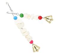 Alasum 2pcs Parrot Chewing with Cuttlebone for Budgies and Cockatiels, Bird Hanging Bite with Wooden Beads, Calcium Supplement and Beak Grinding Plaything for Cage Random Color