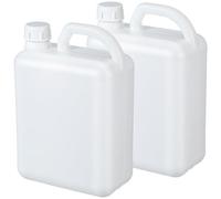 Alasum 2pcs Plastic Gallon Jug with Screw Cap, Multi Functional Liquid Storage Jugs with Ergonomic Handle, White Hdpe Flat Bottle for Chemical and Laboratory Use