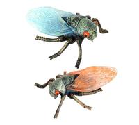 Alasum 2Pcs Realistic Cicadas Model Set, Simulated Plastic Insect Figures for, Educational Wild Insect Figurines for Science Learning and Display