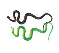 Alasum 2pcs Realistic Soft Rubber Snake Set - Small Black and Green Simulation Snake Figures for Pranks, Halloween Decorations, and Novelty