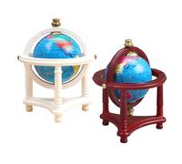 Alasum 2pcs Scale Dollhouse Earth Model Educational Tiny Decorative Globes for Study Diorama Accessories