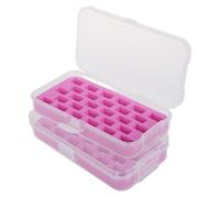 Alasum 2pcs Sewing Bobbin Holder Box Storage Bin with 28 Slots Large Capacity Plastic Organizer for Embroidery and Storing Sewing Tools