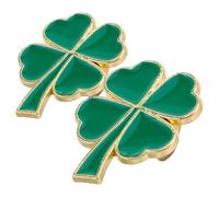 Alasum 2pcs Shamrock Brooch Pin for Women Green Four-leaf Clover Alloy Lapel Pins Compact and Elegant Jewelry, Versatile for Wedding and Holiday Accessories