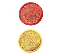 Alasum 2pcs Singing Bowl Ritual Mat Buddhist Sound Bowl Mats Cushions Handmade Embroidered