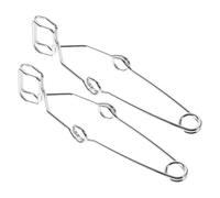 Alasum 2pcs Small Scientific Test Tube Clamps Spring Self-Closing Lab Flask Holders High-Temperature Resistant Silver for Laboratory School Home Use
