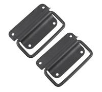 Alasum 2pcs Stainless Steel Folding Handle Toolbox Pull Knob Black Modern Simple Design with Pre-Punched Mounting Holes Easy Installation for Suitcase Flight Case