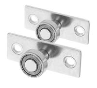 Alasum 2pcs Stainless Steel Sliding Door Wheels with Precise Positioning and Easy Sliding Function for Wardrobe and Wooden Doors Silver Limiters