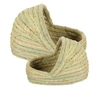 Alasum 2pcs Straw Woven Chicken Nest Slipper Shape Cozy and Secure Low-maintenance Sleeping Bed for Chickens Poultry Farm and Backyard Use