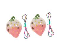 Alasum 2pcs Strawberry Shaped Ocarina Beginner Wind Instrument for Boy Girl Portable Music Practice Tool Strawberry