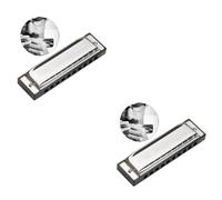 Alasum 2pcs Swan Tones Harmonica C Blues Professional Harmonica Silver for Mouth Organ Playing