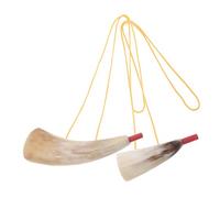 Alasum 2pcs Viking Ox Horn Trumpet Portable Medieval War Blowing Horn with Bold Sound for Halloween Pirate Cosplay Festivals and Ceremonial Use