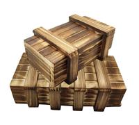Alasum 2Pcs Wooden Puzzle Box with Secret Compartment Educational Brain Teaser for Safe Wood Material Problem-solving Skills for Interaction and Giving