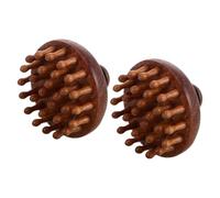 Alasum 2pcs Wooden Scalp Brush with Acupoint Massage and Deep Cleansing Features, Round Disk Shape Shower Massager for Home Use Suitable for Family Members