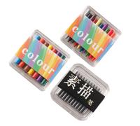 Alasum 3 Boxes Miniature Dollhouse Colored Crayons Set with Thick and Fine Tips, Decorative Sketch Pencils for Dollhouse Accessories and Photo Props, Creative Art Tools for Miniature