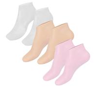 Alasum 3 Pairs Reusable Moisturizing Gel Socks for Cracked Heel Repair and Foot Care, Elastic Sebs Material with Exfoliating Feature, for Home Pedicure Care Use Overnight