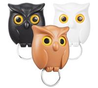 Alasum 3 Pcs Owl Key Hooks Wall Mounted Small Key Holder with Adhesive Plastic Hooks Decorative and Playful Design for Entryway or Apartment