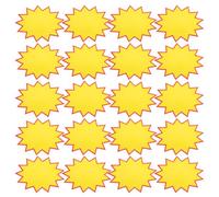 Alasum 30pcs Yellow Paper Explosion Sticker Price Labels for Containers and Folders, for Classroom and Party Favors, Organisational and Decorative Use