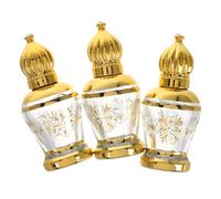 Alasum 3pcs 12ml Vintage Glass Essential Oil Roller Bottles Refillable Small Perfume Bottles with Golden Roller Balls, Lightweight and Versatile Accessory for Home and Office Use