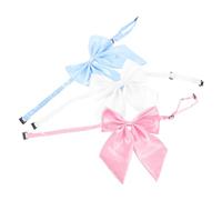 Alasum 3pcs Adjustable Pre-tied Bow Tie for Shepherd Stick and Cane, Classic Halloween Bowtie Prop Made of Wear-resistant Polyester for Stage Performances and Weddings
