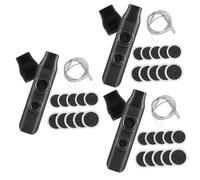 Alasum 3pcs Kazoo Musical Instrument Double Holes Includes Replacement Mouthpiece Lanyard and Round Membranes Easy to Carry for Adults and Students for Family Fun