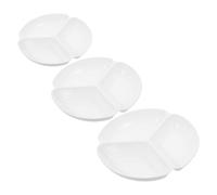 Alasum 3pcs Plastic Artist Painting Palette with Three Compartment Design, Lightweight and Convenient Colour Mixing, Suitable for Watercolour and Oil Painting, Simple and Elegant Style