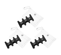 Alasum 3pcs Portable Japanese Coin Holder with 6 Slots PVC Coin Sorter Wallet for Small Items Compact Rectangle Design for Everyday Use and Travel in Black