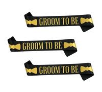 Alasum 3pcs Satin Bowtie and Groom Sash Party Etiquette Belt for Bachelor Party Wedding Accessories Festive and Creative Decoration Supplies
