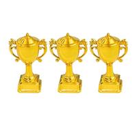 Alasum 3pcs Trophy Shaped Cake Decoration Accessory Creative Cartoon Resin Cake Topper Craftsmanship Bright Golden Appearance Sturdy for Competition Celebration Parties