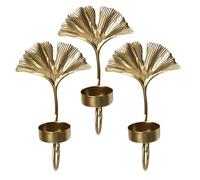 Alasum 3pcs Wall Hanging Candle Holder, Wall Mounted Candle Sconce, Golden Iron Leaf Candlestick Holder for Bathroom and Photography Prop Decor