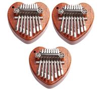 Alasum 3sets Mini Kalimba Thumb Piano Note Wooden Music Instrument for Beginners Unique Heart Design Music Plaything for Learning and Fun