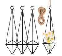 Alasum 4 Pack Geometric Air Plant Holders, Metal Hangers
