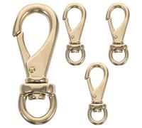Alasum 4 Pcs Brass Swivel Trigger Snap Hooks Key Chain Clips with Push Gate, Built to Last and Large Compatibility, for Large Dog Gear and Harnesses, for Lanyard Clips and Macrame