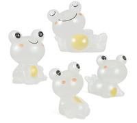 Alasum 4 Pcs Luminous Frog Figurines Mini Resin Animals Glow in The Dark Adorable Design Vivid and Lively Frog Shape Bedside Table Decor