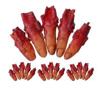 Alasum 4 Sets Halloween Finger Human Body Parts Plastic Finger for Cosplay Party Hallowee Party Prank Halloween Red