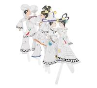 Alasum 4pcs Chinese Shadow Puppet Craft Kit DIY Hand-painted Character Figures for Boys School Art Activities Traditional Cultural Education