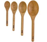 Alasum 4pcs Coffee Colour Wooden Measuring Spoon Set for Baking and Cooking with Accurate Capacity and Easy to Read Markings, for Powder and Fluid Ingredients in The Kitchen