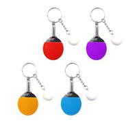 Alasum 4pcs Creative Mini Simulation Table Tennis Paddle Keychain Set with Plastic Material and Fine Workmanship, Car Key Decor and Bag Pendant for Stylish Accessories Random Color