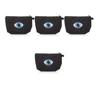 Alasum 4pcs Evil Eye Cosmetic Bag Travel Toiletry Organizer Portable Makeup Bag with Print Design for Women