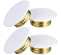 Alasum 4pcs Fire Sprinkler Head Protector White Iron Concealed Knobstyle Design Easy Installation Prevent Damage for Fire Safety System