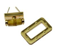 Alasum 4pcs Geometric-shaped Zinc Alloy Bag Locks in Golden Colour, Easy to Install Replacement Handbag Accessories with Elegant and Simple Design for Stylish Bag Use