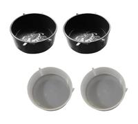 Alasum 4pcs Large Reptile Feeding Dishes with Water Bowls for Turtles Spiders Frogs Snakes, Sturdy Reptile Pet Feeder Trays Suitable for Large Terrariums, White and Black Random Color