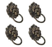 Alasum 4pcs Lion Head Design Cabinet Pull Handle in Antique Style, Zinc Alloy Material with Smooth Surface and Rust-Resistant Finish, for Vintage Wardrobe and Drawer Furniture