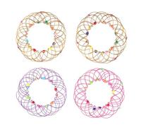 Alasum 4Pcs Mandala Enchanted Flower Baskets with 36 Variable Iron Ring Ornaments Educational Mandala Wire Puzzle Rings for Interactive Arm for Creative Play and Learning Random Color